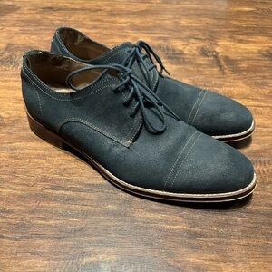 RUSH Gordon Rush Mens Leather Blue Suede Oxford Shoes Dress Lace Up Casual 10